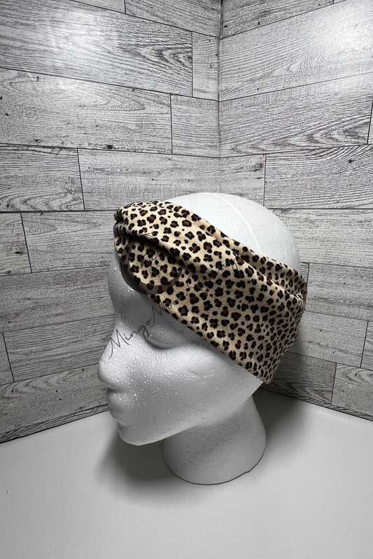animal print light tan cheetah print twist headband